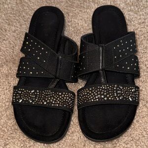 Stylish Black Women’s Summer Casual Slip On Sandals